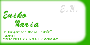 eniko maria business card